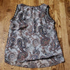 (S) White House Black Market Paisley Print Loose Fit Flowy Scalloped Edging