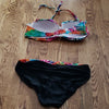 (M) Tropical Print Colorful Bikini Swimsuit Beach Resort Pool