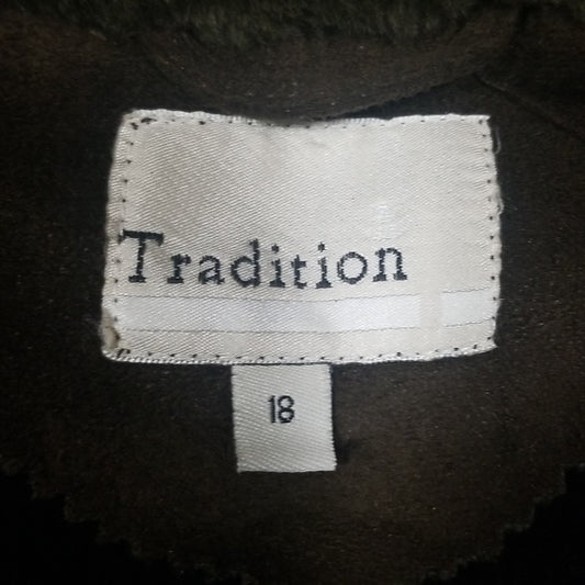 (18) Tradition Contemporary Faux Fur Casual Evening Cozy Coat Faux Suede