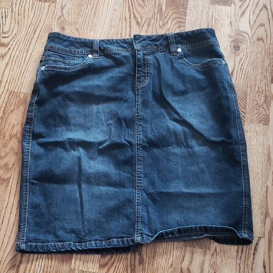 (13) contrast Denim Skirt Classic Country Cowgirl Contemporary