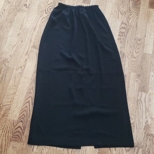 (M) Saks Fith Avenue Real Clothes Maxi Skirt Elastic Waistband Classic Color