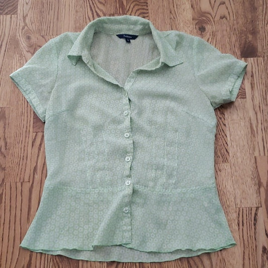 (S) Reitmans Slightly Sheer Blouse Dainty Fairycore Business Casual Lightweight