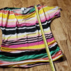 (M) Poet Colorful Stripe Ruched Cowl Neck Loose Casual Vacation Resortwear