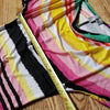 (M) Poet Colorful Stripe Ruched Cowl Neck Loose Casual Vacation Resortwear