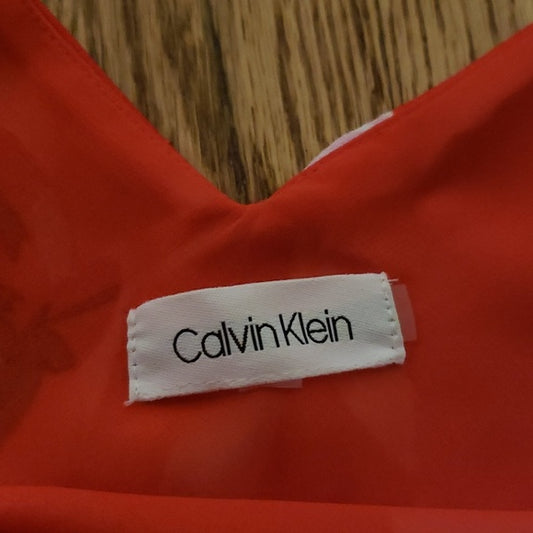 (M) Calvin Klein Bold Floral Print V Neck  Flowy Camisole Lightweight Casual