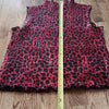 (M) Blouseworks by Venture III Leopard Print Turtleneck Sleeveless Pleated