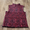 (M) Blouseworks by Venture III Leopard Print Turtleneck Sleeveless Pleated