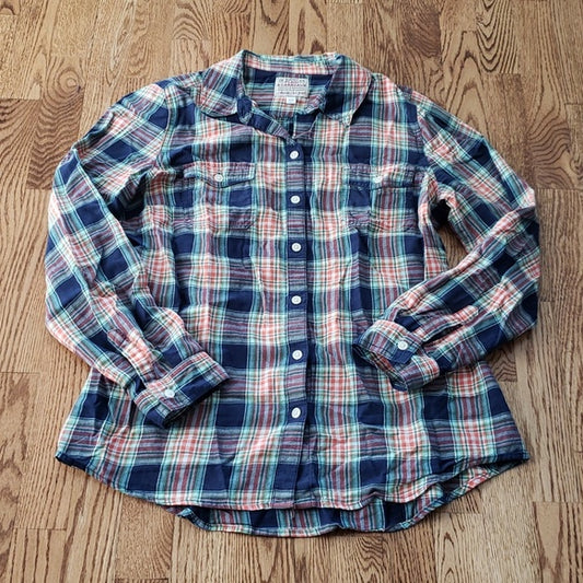(M) Old Navy Plaid 100% Cotton Colorful Casual Farmhouse Country Rodeo Western