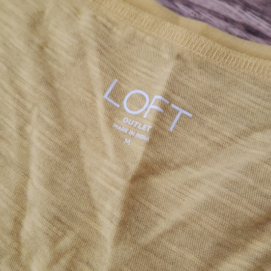 (M) LOFT Outlet 100% Cotton V Neck Lightweight Casual Bohemian Vacation Cottage