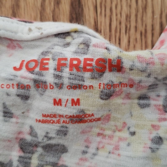 (M) Joe Fresh Floral Print Classic Colorful Cotton Slub T-Shirt Classic Fit